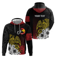 Personalized Papua New Guinea 50th Independence Anniversary Zip Hoodie Oro Tapa Mix Plumeria