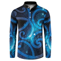 New Zealand Maori Matariki Button Sweatshirt Galaxy Kowhaiwhai