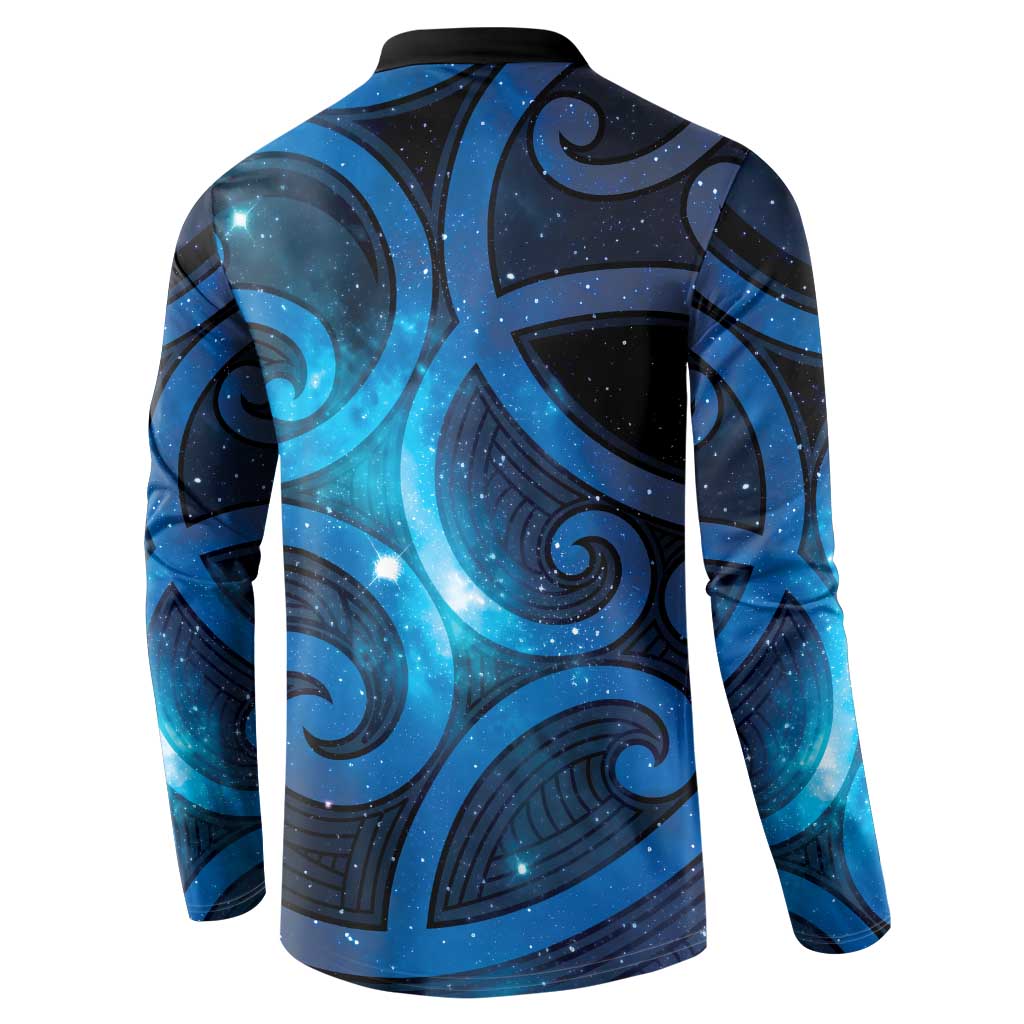 New Zealand Maori Matariki Button Sweatshirt Galaxy Kowhaiwhai