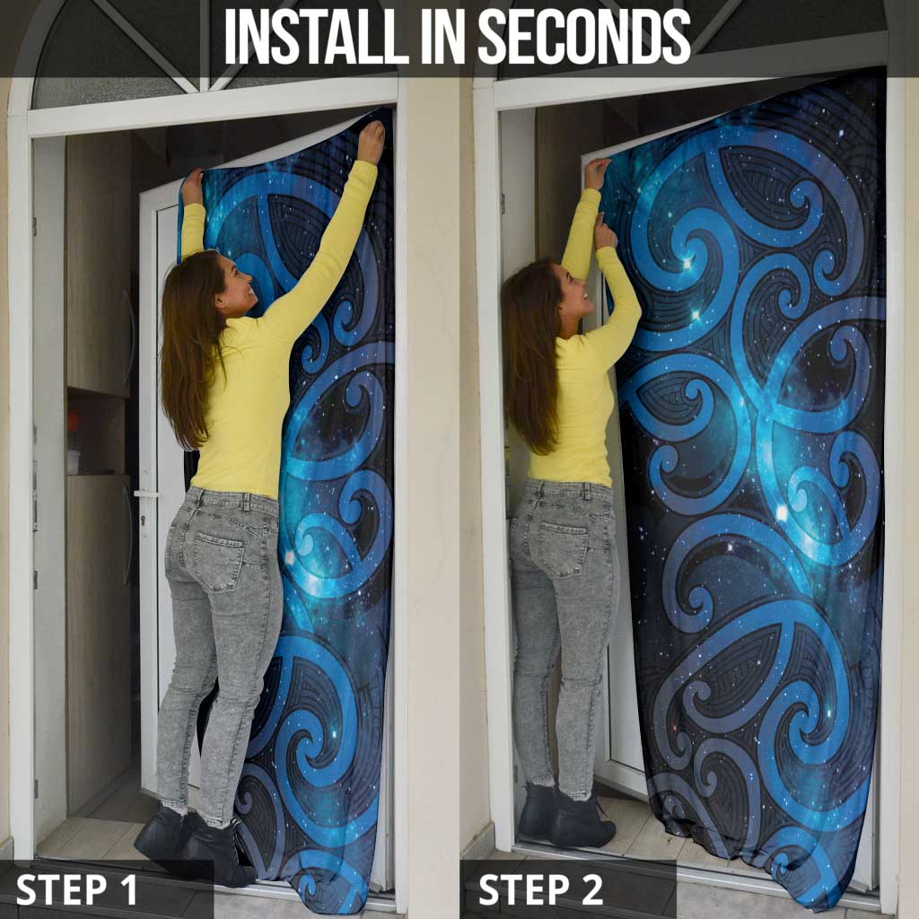 New Zealand Maori Matariki Door Cover Galaxy Kowhaiwhai