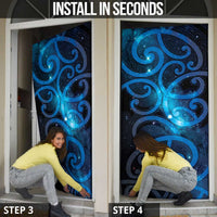 New Zealand Maori Matariki Door Cover Galaxy Kowhaiwhai