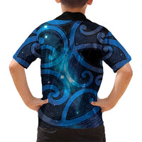 New Zealand Maori Matariki Family Matching Long Sleeve Bodycon Dress and Hawaiian Shirt Galaxy Kowhaiwhai LT7 - Polynesian Pride