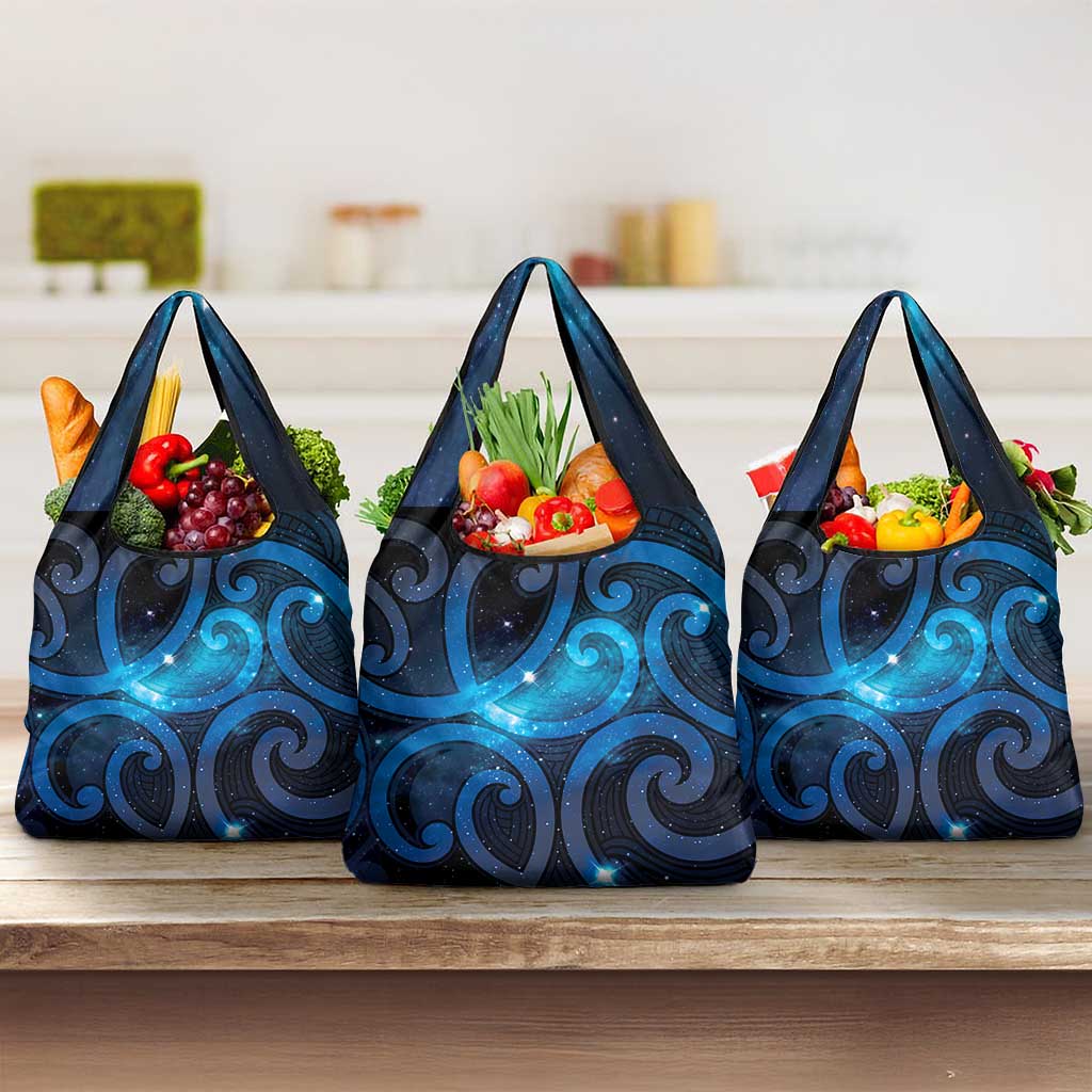 New Zealand Maori Matariki Grocery Bag Galaxy Kowhaiwhai LT7 3-pack One Size Galaxy - Polynesian Pride