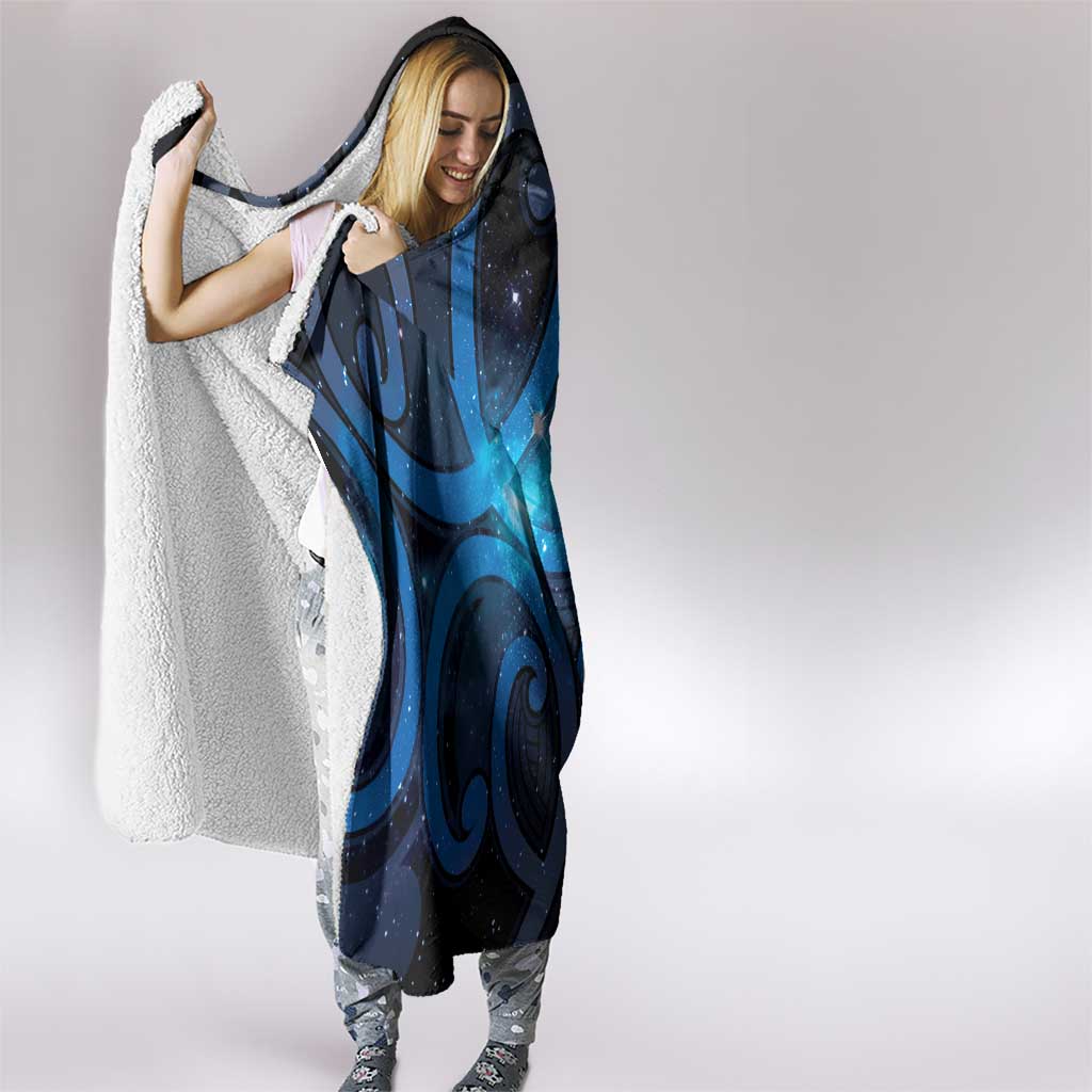 New Zealand Maori Matariki Hooded Blanket Galaxy Kowhaiwhai LT7 - Polynesian Pride