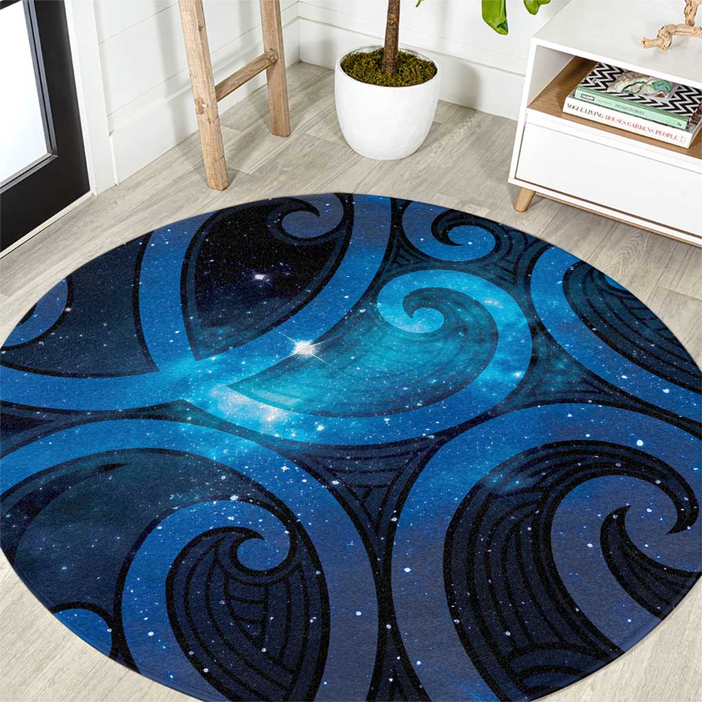 New Zealand Maori Matariki Round Carpet Galaxy Kowhaiwhai