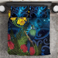 Tui Bird New Zealand Starry Sky Bedding Set Maori Koru