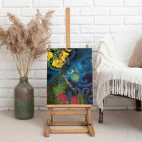 Tui Bird New Zealand Starry Sky Canvas Wall Art Maori Koru