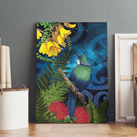 Tui Bird New Zealand Starry Sky Canvas Wall Art Maori Koru