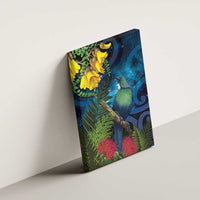 Tui Bird New Zealand Starry Sky Canvas Wall Art Maori Koru