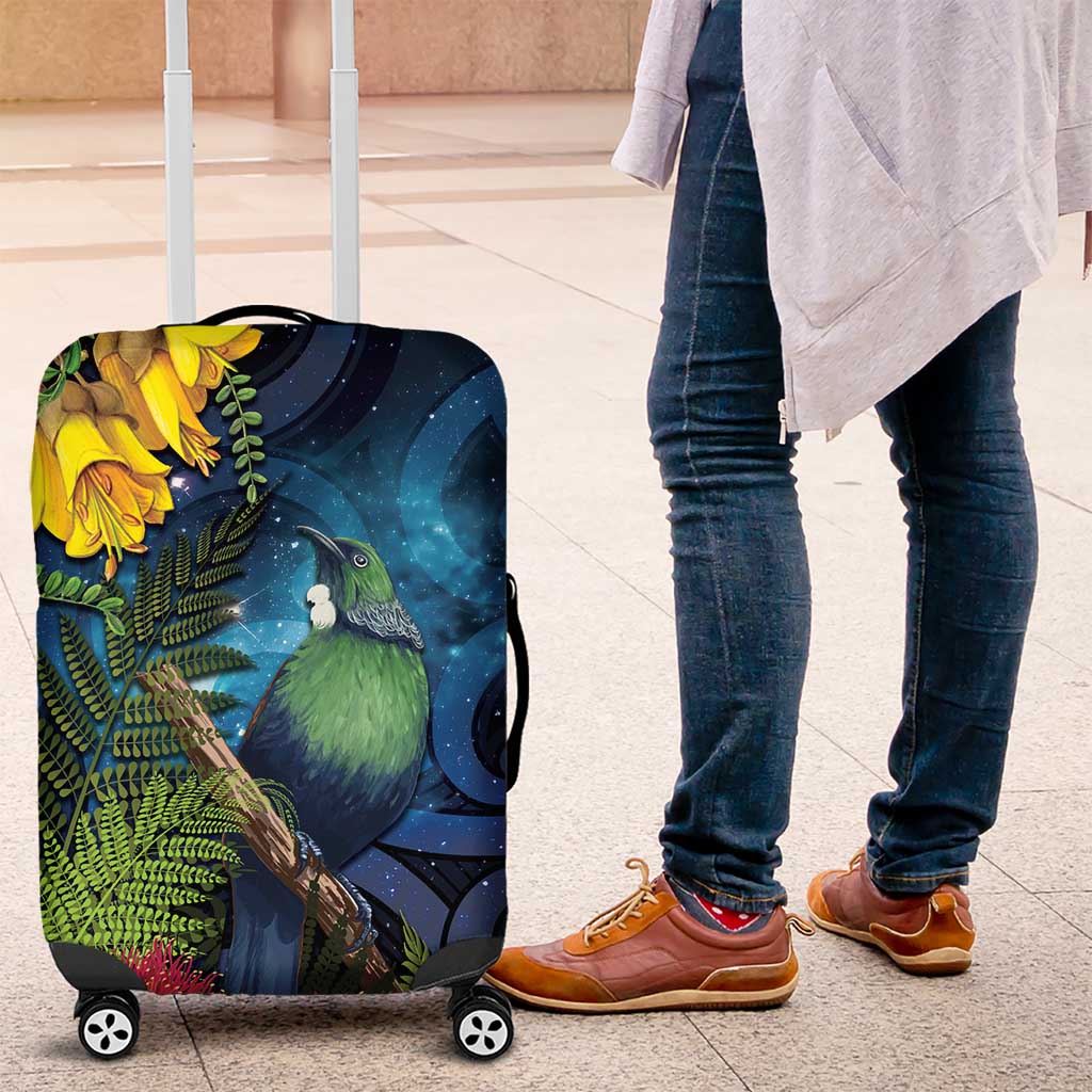 Tui Bird New Zealand Starry Sky Luggage Cover Maori Koru