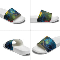 Tui Bird New Zealand Starry Sky Slide Sandals Maori Koru