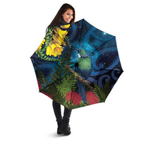 Tui Bird New Zealand Starry Sky Umbrella Maori Koru LT7 - Polynesian Pride