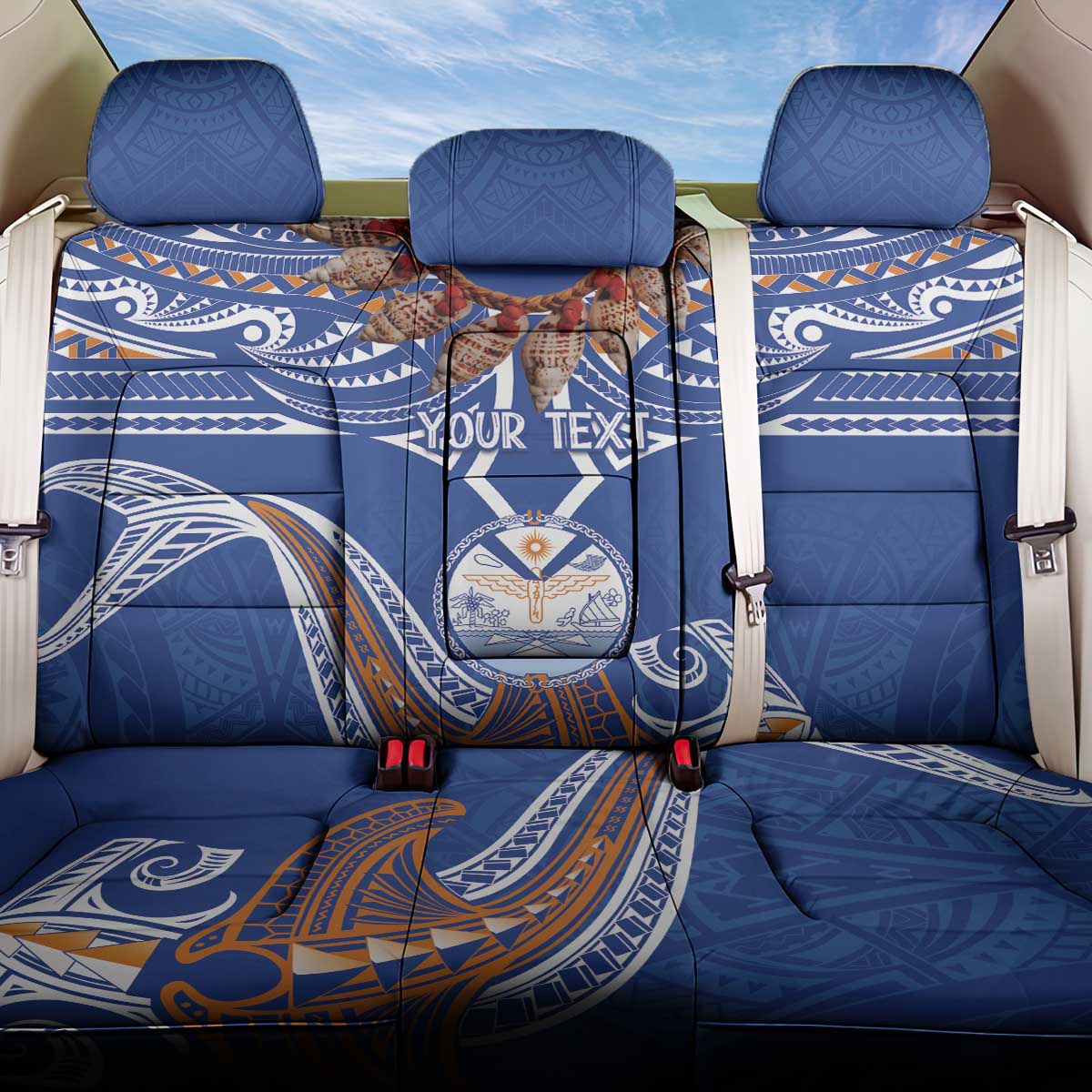 Yokwe Marshall Islands Personalized Back Car Seat Cover Jemenei Day - Seashell Necklace