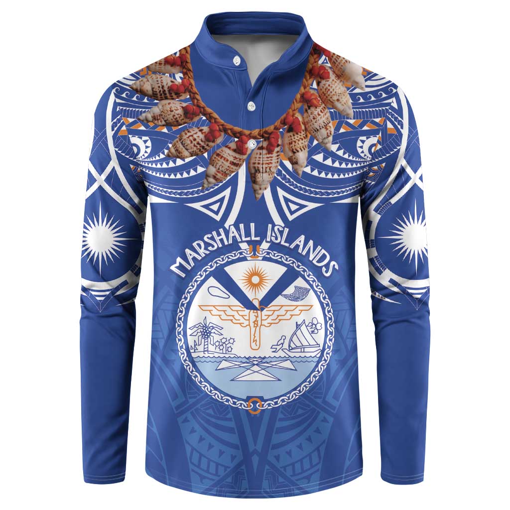 Yokwe Marshall Islands Personalized Button Sweatshirt Jemenei Day - Seashell Necklace LT7 Blue - Polynesian Pride