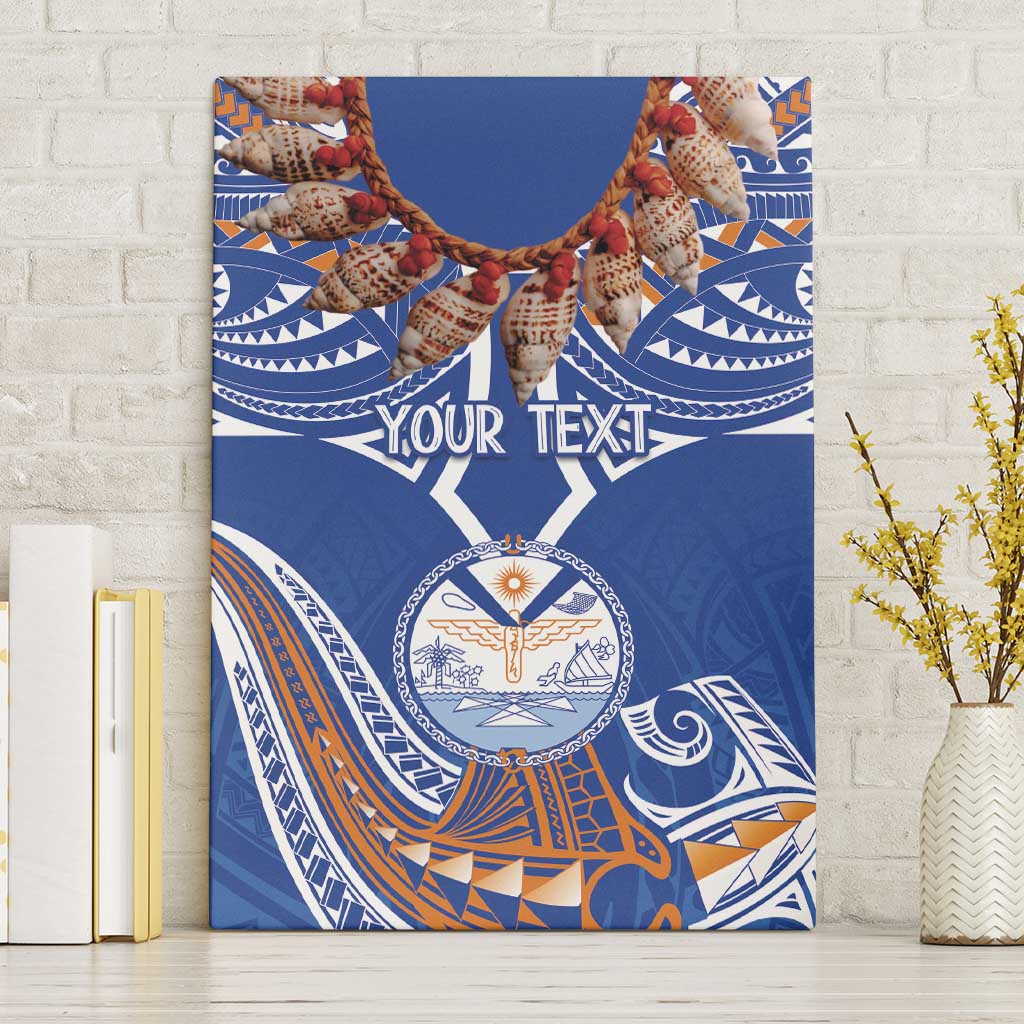 Yokwe Marshall Islands Personalized Canvas Wall Art Jemenei Day - Seashell Necklace LT7 Without Frame Blue - Polynesian Pride