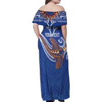 Yokwe Marshall Islands Personalized Family Matching Off Shoulder Maxi Dress and Hawaiian Shirt Jemenei Day - Seashell Necklace