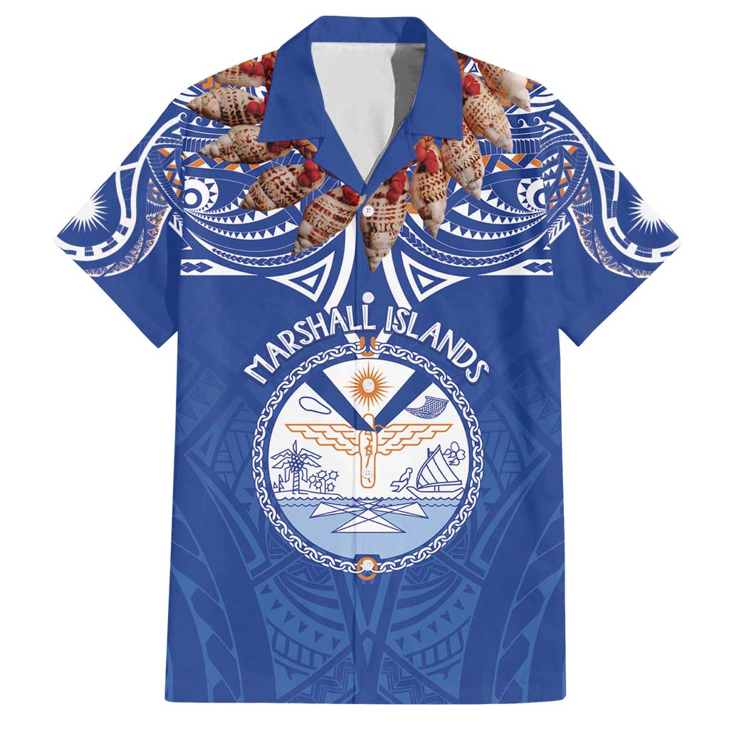 Yokwe Marshall Islands Personalized Family Matching Off Shoulder Short Dress and Hawaiian Shirt Jemenei Day - Seashell Necklace