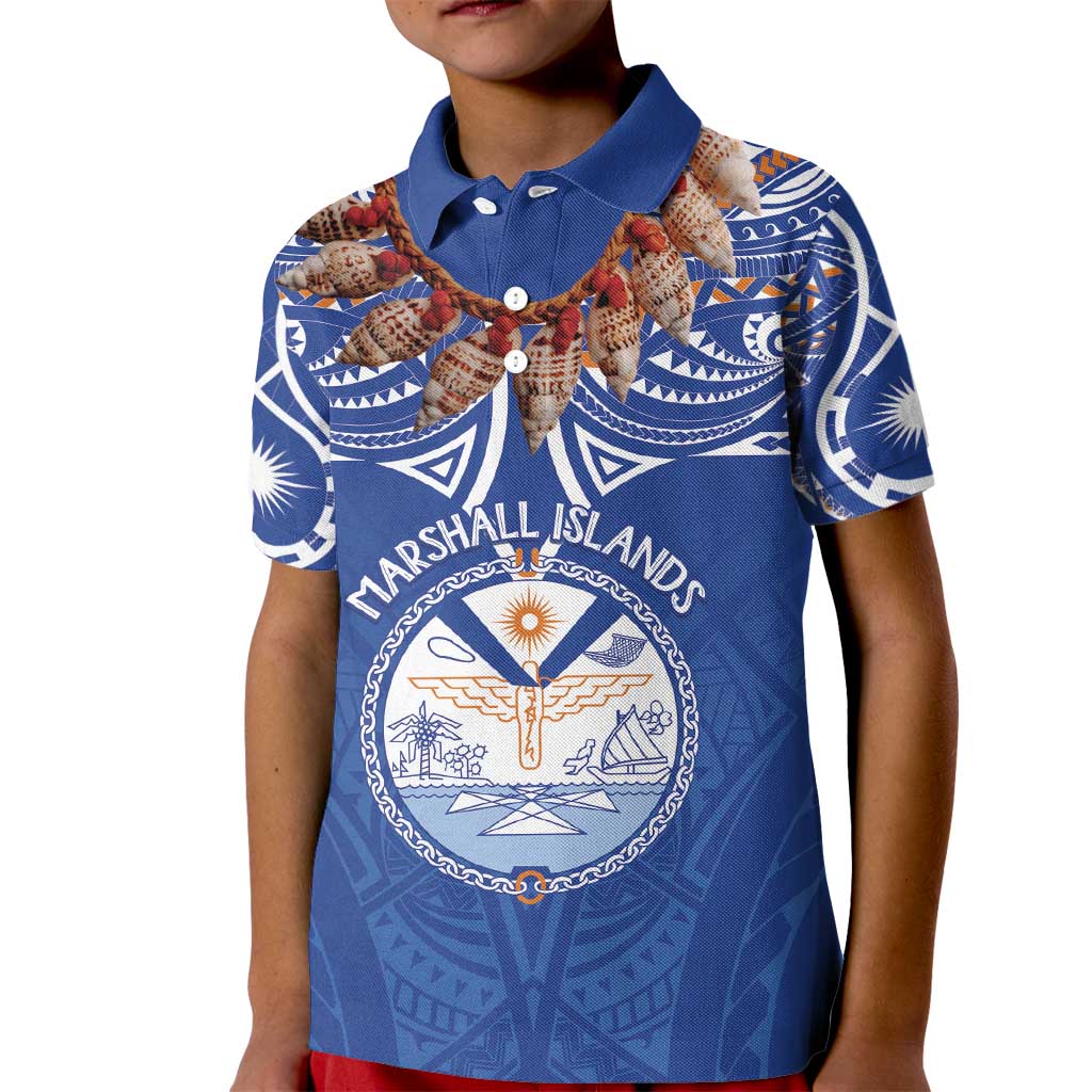 Yokwe Marshall Islands Personalized Kid Polo Shirt Jemenei Day - Seashell Necklace