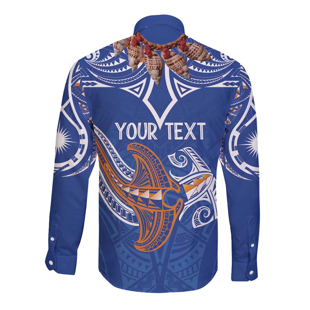 Yokwe Marshall Islands Personalized Long Sleeve Button Shirt Jemenei Day - Seashell Necklace