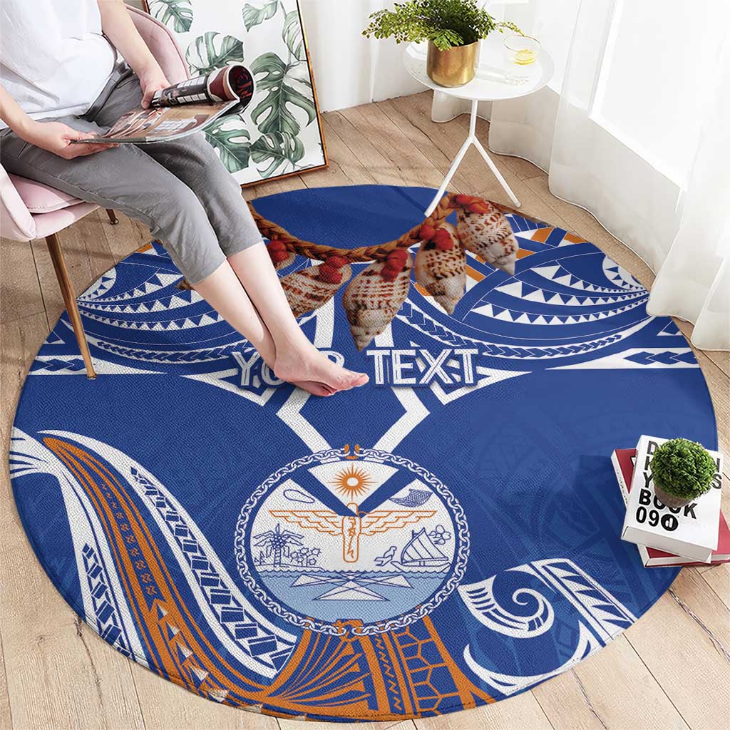 Yokwe Marshall Islands Personalized Round Carpet Jemenei Day - Seashell Necklace