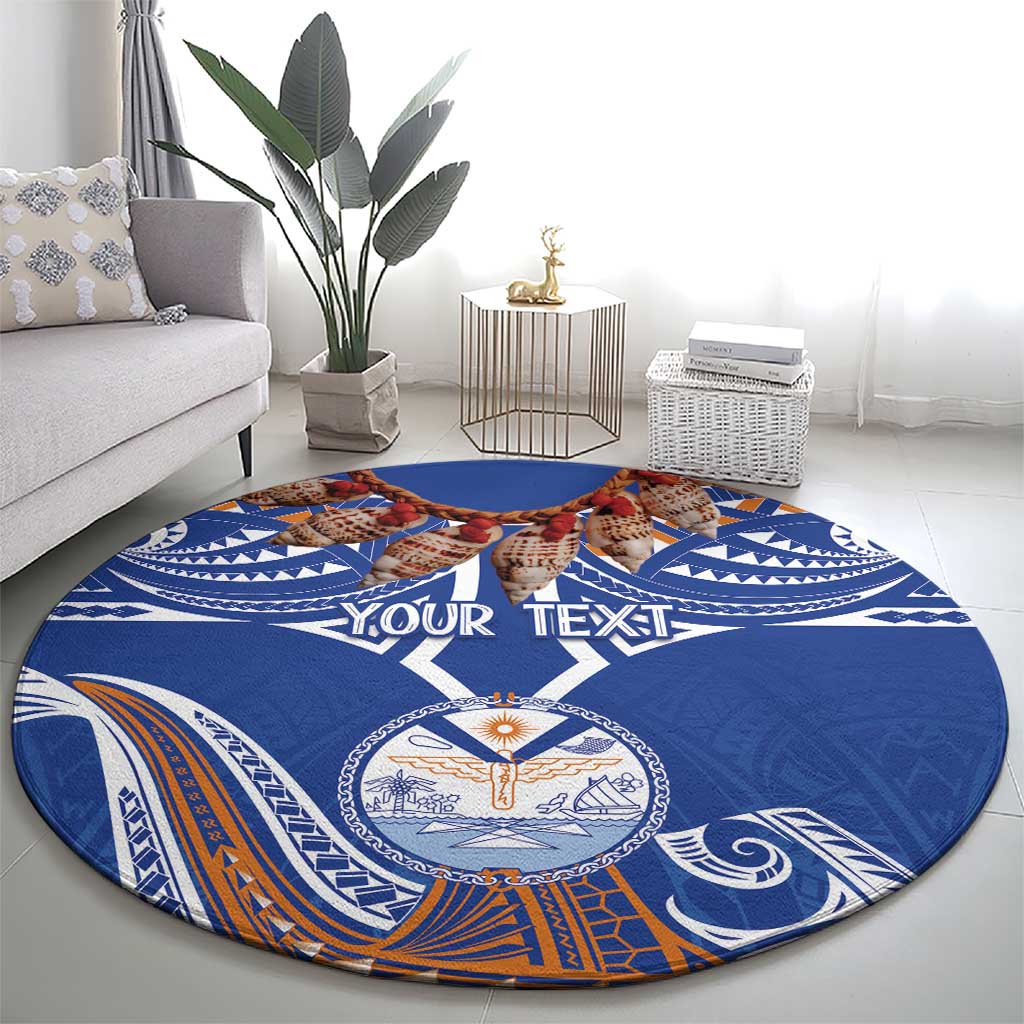 Yokwe Marshall Islands Personalized Round Carpet Jemenei Day - Seashell Necklace