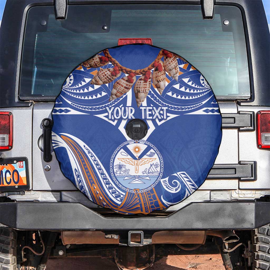 Yokwe Marshall Islands Personalized Spare Tire Cover Jemenei Day - Seashell Necklace LT7 Blue - Polynesian Pride