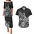 Polynesia Couples Matching Puletasi Dress and Hawaiian Shirt Plumeria Black Curves LT7 Black - Polynesian Pride