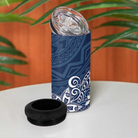 Hawaii 4 in 1 Can Cooler Tumbler Plumeria Navy Curves