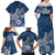 Hawaii Family Matching Outfits Polynesia Off Shoulder Maxi Dress And Shirt Family Set Clothes Plumeria Navy Curves LT7