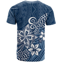 Polynesia T Shirt Plumeria Blue Curves LT7 - Polynesian Pride