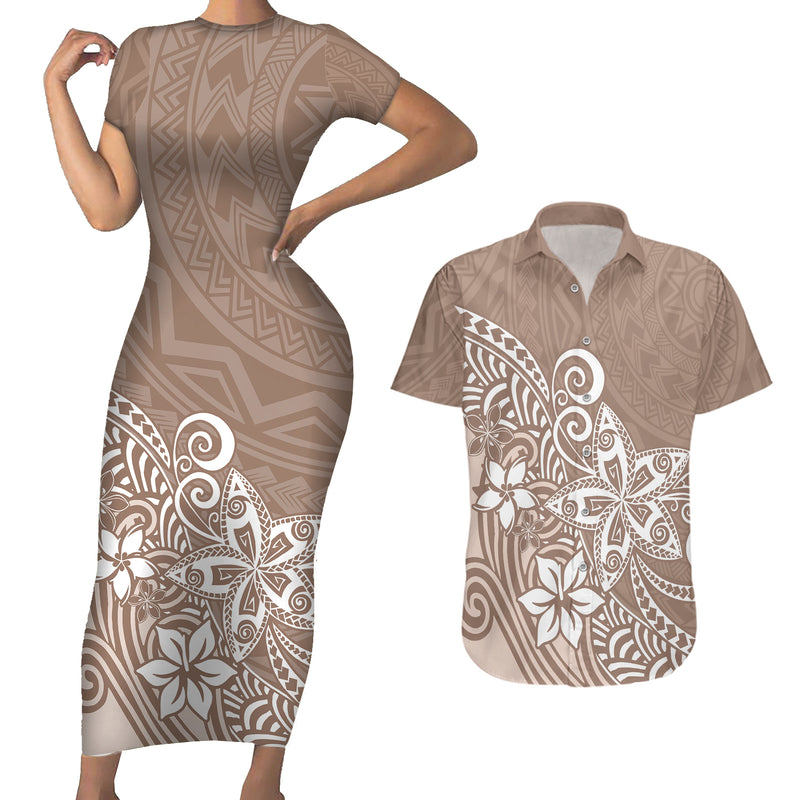 Blue Neon Pineapple Hawaiian Print Bodycon Dress