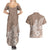 Polynesia Couples Matching Summer Maxi Dress and Hawaiian Shirt Plumeria Beige Curves LT7 - Polynesian Pride