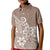 Polynesia Kid Polo Shirt Plumeria Beige Curves LT7 Kid Beige - Polynesian Pride