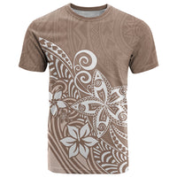 Polynesia T Shirt Plumeria Beige Curves LT7 Beige - Polynesian Pride