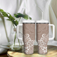 Hawaii Tumbler With Handle Plumeria Beige Curves