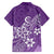 Hawaii Family Matching Outfits Polynesia Off Shoulder Long Sleeve Dress And Shirt Family Set Clothes Plumeria Purple Curves LT7