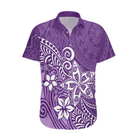 Polynesia Hawaiian Shirt Plumeria Purple Curves LT7 Purple - Polynesian Pride