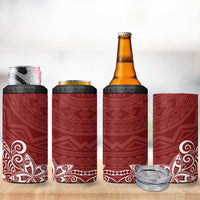 Hawaii 4 in 1 Can Cooler Tumbler Plumeria Red Curves