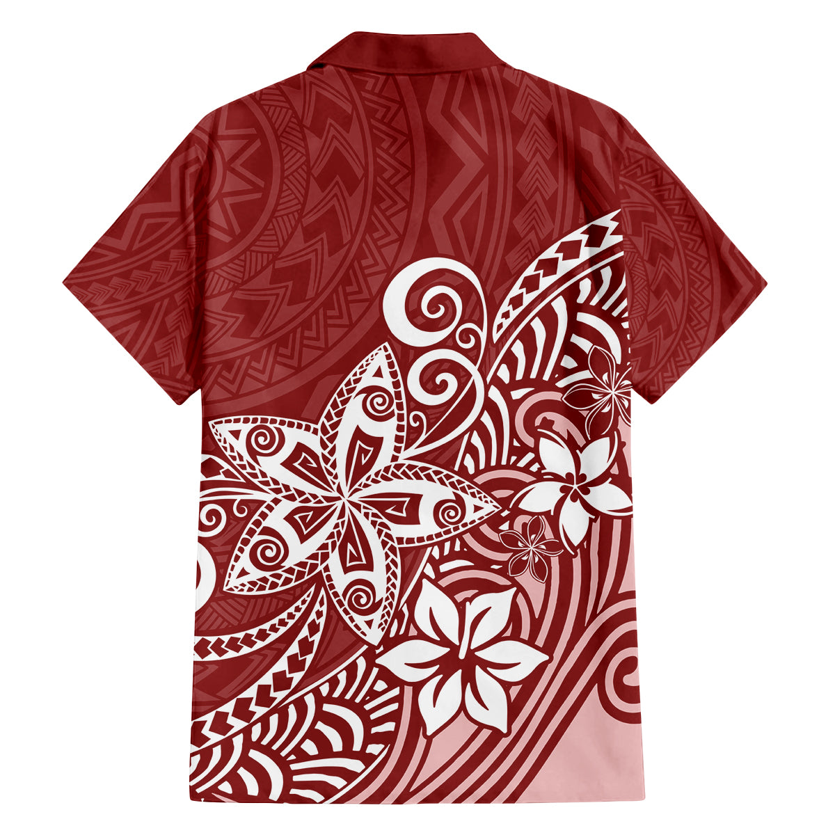 Hawaii Family Matching Outfits Polynesia Summer Maxi Dress And Shirt Family Set Clothes Plumeria Red Curves LT7 - Polynesian Pride