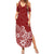 Polynesia Summer Maxi Dress Plumeria Red Curves LT7 Women Red - Polynesian Pride