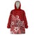 Polynesia Wearable Blanket Hoodie Plumeria Red Curves LT7 One Size Red - Polynesian Pride