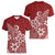 Polynesia Women V Neck T Shirt Plumeria Red Curves LT7 - Polynesian Pride