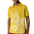 Polynesia Kid Polo Shirt Plumeria Yellow Curves LT7 Kid Yellow - Polynesian Pride