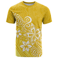 Polynesia T Shirt Plumeria Yellow Curves LT7 Yellow - Polynesian Pride