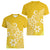 Polynesia Women V Neck T Shirt Plumeria Yellow Curves LT7 - Polynesian Pride