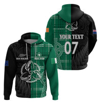 Custom New Zealand Mix Ireland Rugby Hoodie Celtic Knot Mix Silver Ferns LT7 - Polynesian Pride