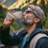 Polynesian Pride 4 in 1 Can Cooler Tumbler Turtle Hibiscus Luxury Style - Beige