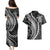 Polynesian Pride Couples Matching Puletasi Dress and Hawaiian Shirt Turtle Hibiscus Luxury Style - Black LT7 - Polynesian Pride