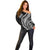 Polynesian Pride Off Shoulder Sweater Turtle Hibiscus Luxury Style - Black LT7 - Polynesian Pride