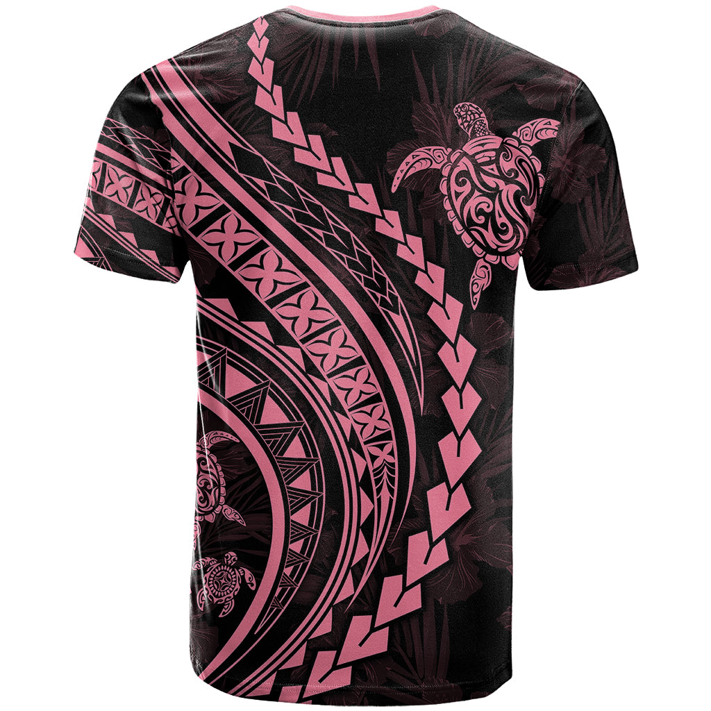 Polynesian Pride T Shirt Turtle Hibiscus Luxury Style - Carnation Pink LT7 - Polynesian Pride
